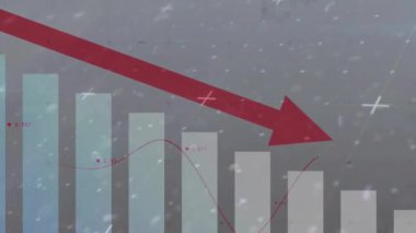 Şekiller üzerinde ok ve veri işleme ile diyagramın animasyonu. Küresel iş, teknoloji ve dijital arayüz kavramı dijital olarak oluşturulmuş video.