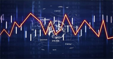 Veri işleme görüntüsü ve kara arkaplan üzerindeki bağlantı ağı. Küresel teknoloji, bağlantılar, hesaplama ve dijital arayüz kavramı dijital olarak oluşturulmuş görüntü.