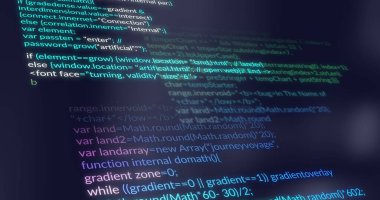 Karanlık arka planda finansal veri işleme resmi. Küresel finans, iş, bağlantılar, hesaplama ve veri işleme kavramı dijital olarak oluşturuldu.