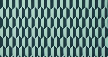 Koyu arkaplanda tekrarlanan deniz mavisi şekilleriyle Geometrik desen animasyonu, kopyalama alanı, döngüleme, kusursuz arkaplan animasyonu. Soyut, kusursuz, dijital