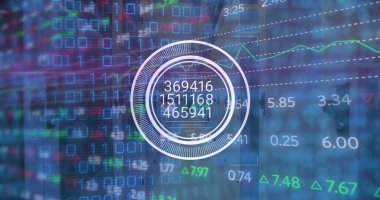 Bilgisayar sunucuları üzerinden dijital veri işleme resmi. Küresel bağlantılar, bulut hesaplama ve veri işleme kavramı dijital olarak oluşturulmuş resim.