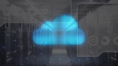 Bilgisayar üzerinde asma kilit simgesi ve veri işleme animasyonu. Küresel siber güvenlik, bağlantılar, hesaplama ve veri işleme kavramı dijital olarak oluşturuldu.
