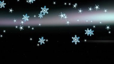 Siyah zemine düşen kar animasyonu. Kış, sezon ve dijital arayüz kavramı dijital olarak oluşturulmuş video.