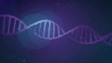 Karların üzerine düşen DNA iplikçiklerinin canlandırılması. Bilim, teknoloji ve dijital arayüz kavramı dijital olarak oluşturulmuş video.