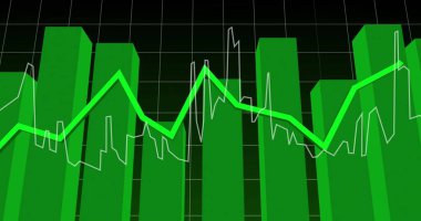 Siyah arkaplanda veri işleme resmi. Küresel teknoloji, bilgisayar ve dijital arayüz kavramı, dijital olarak oluşturulmuş resim.