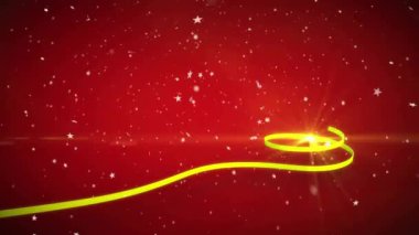 Yılbaşı ağacının üzerine düşen yıldızların animasyonu. Noel, kutlama ve dijital arayüz kavramı dijital olarak oluşturulmuş video.