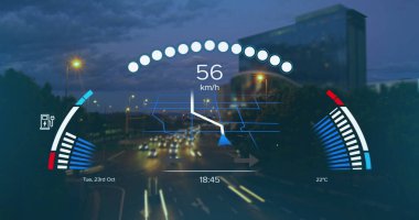 Dizüstü bilgisayar kullanan iki ırklı adamın elleri üzerinde daireler ve siyah ve kırmızı kareler. Küresel iş bağlantıları ve dijital arayüz konseptini dijital olarak oluşturur.