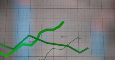 Beyaz arkaplan üzerinde veri işleme resmi. Küresel iş ve dijital arayüz kavramı, dijital olarak oluşturulmuş görüntü.