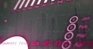 Şehir manzarası üzerinde finansal veri işleme resmi. Küresel iş, finans, hesaplama ve veri işleme kavramı, dijital olarak oluşturulmuş resim.