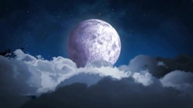 Kızakta Noel Baba 'nın canlandırması. Parti, gelenek ve kutlama konsepti dijital olarak oluşturuldu.