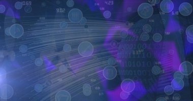 Donanma arka planında simgeler, küre ve ışık. küresel ağ, veri işleme ve teknoloji konsepti, dijital olarak oluşturulmuş görüntü.