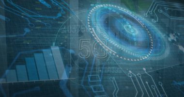 Veri işleme üzerinden bağlantı ağının resmi. Küresel iş ve dijital arayüz kavramı, dijital olarak oluşturulmuş görüntü.