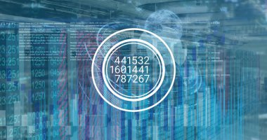 Mavi göz üzerinde veri işleme ve ikili kodlama görüntüsü. Çevrimiçi güvenlik bağlantısı teknolojisi ve dijital arayüz konsepti, dijital olarak oluşturulmuş görüntü.