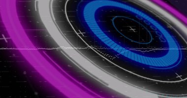 Kapsam taramasında veri işleme resmi. Küresel iş ve dijital arayüz kavramı, dijital olarak oluşturulmuş görüntü.