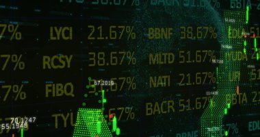 İstatistik ve finansal veri işleme resimleri. küresel finansman, iş ve veri işleme kavramı, dijital olarak oluşturulmuş görüntü.