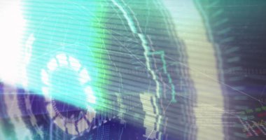 Arıza ile tarama kapsamındaki istatistik ve veri işleme görüntüsü. küresel bağlantılar, dijital arayüz ve veri işleme konsepti, dijital olarak oluşturulmuş resim.