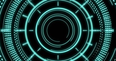 Siyah arkaplanda tarama alanı görüntüsü. Küresel teknoloji, bilgisayar ve dijital arayüz kavramı, dijital olarak oluşturulmuş resim.