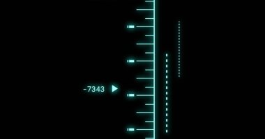 Siyah arkaplanda veri işleme resmi. Küresel teknoloji, bilgisayar ve dijital arayüz kavramı, dijital olarak oluşturulmuş resim.