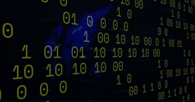 Dünya haritası üzerinde veri işleme resmi. Sosyal medya ve dijital arayüz kavramı, dijital olarak oluşturulmuş görüntü.