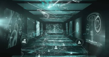 Tıbbi veri işleme ile ekran görüntüsü. küresel bilim, teknoloji, bağlantılar ve veri işleme konsepti, dijital olarak oluşturulmuş görüntü.