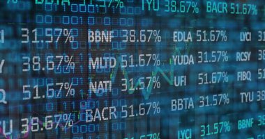 Finansal verilerin resmi siyah arkaplan üzerinde. iş, finans, teknoloji ve dijital arayüz kavramı, dijital olarak oluşturulmuş görüntü.