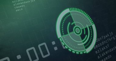 Tarama ve veri işleme dürbünü görüntüsü. Küresel hesaplama, ağlar ve veri işleme konsepti, dijital olarak oluşturulmuş resim.