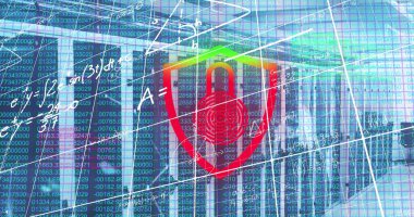 İkili kodlama üzerine çevrimiçi güvenlik asma kilidi olan dünya ve bağlantı ağının resmi. Küresel bilgisayar ve dijital güvenlik kavramı, dijital olarak oluşturulmuş görüntü.