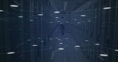 Kalıp üzerinde bağlantı ağı olan küre görüntüsü. Küresel iş dünyası dijital arayüz teknolojisi ve ağ konsepti, dijital olarak oluşturulmuş görüntü.