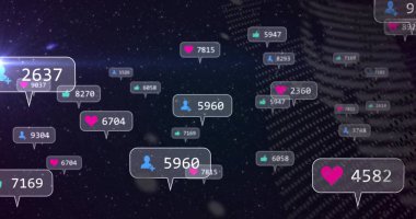 Dijital parmak izi arkaplanı üzerinden sosyal medya görüntüsü. Teknoloji, siber güvenlik, veri, etkileşim, gizlilik, kimlik