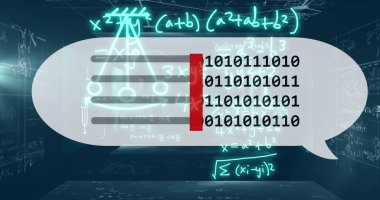 İkili kodlama ve matematiksel veri işleme resimleri. Küresel yapay zeka, bilim, bağlantılar, hesaplama ve veri işleme kavramı dijital olarak oluşturuldu.