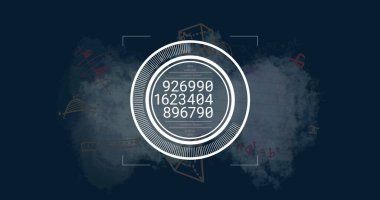 Matematiksel denklemler üzerinden veri işleme görüntüsü. Küresel iş ve dijital arayüz kavramı dijital olarak oluşturulmuş görüntü.