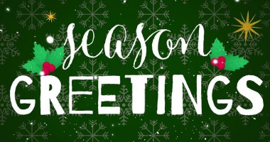 Kar yağışının ve mevsim kutlamalarının resmi Noel 'de yeşil arka plandaki kar taneleri üzerinden mesajlaşıyor. Noel, gelenek ve kutlama konsepti dijital olarak oluşturulmuş imaj.