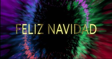 Felix Navidad 'ın resmi. Siyah arka planda parlayan ışıkların üzerine mesaj atmış. Noel, gelenek ve kutlama konsepti dijital olarak oluşturulmuş imaj.
