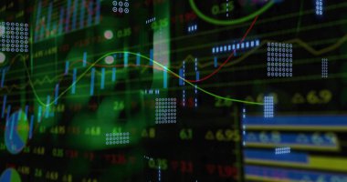 Siyah arkaplan üzerindeki veri işleme ve devre kartı bağlantılarının resmi. Küresel yapay zeka, bağlantılar, hesaplama ve veri işleme kavramı dijital olarak oluşturuldu.