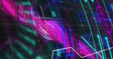 Kapsam taraması ve veri işleme görüntüsü. Küresel finans, iş, bağlantılar, hesaplama ve veri işleme kavramı dijital olarak oluşturuldu.