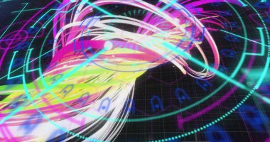 Kapsam taraması ve veri işleme görüntüsü. Küresel finans, iş, bağlantılar, hesaplama ve veri işleme kavramı dijital olarak oluşturuldu.