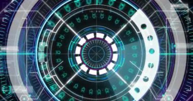 Fütüristik bir arayüz, fotokopi uzayı ile gelişmiş bir teknoloji sergiler. Siber güvenlik ya da veri analizi için yüksek teknolojili bir ortam öneriyor..