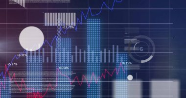 Karanlık arka planda finansal veri işleme resmi. Küresel finans, iş, bağlantılar, hesaplama ve veri işleme kavramı dijital olarak oluşturuldu.