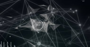 Veri işleme üzerinden bağlantı ağının resmi. Küresel teknoloji ve dijital arayüz konsepti dijital olarak oluşturuldu.