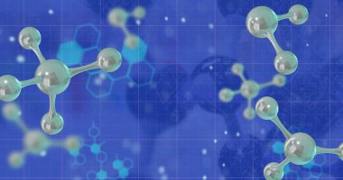 Image of floating molecules and data processing. science, shapes and digital interface concept digitally generated image. clipart