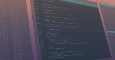 Koyu arkaplanda dijital veri işleme resmi. Küresel finans, iş, bağlantılar, hesaplama ve veri işleme kavramı dijital olarak oluşturuldu.