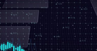 Devre kartının üzerinde dijital veri işleme resmi. Dijital olarak oluşturulmuş küresel bağlantılar, hesaplama ve veri işleme kavramı.