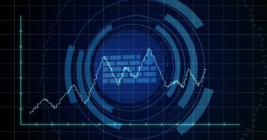Güvenlik duvarı simgesi ve dijital veri işleme resmi. Küresel bağlantılar, bulut hesaplama ve veri işleme kavramı dijital olarak oluşturulmuş resim.