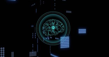 Siyah arkaplanda dijital veri noktaları üzerinden yapay zeka devresi ve nöral ağ görüntüsü. Yapay, zeka, teknoloji, gelecek, elektronik, teknoloji