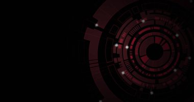 Siyah arkaplan üzerinde tarama ve dijital veri işleme resmi. Dijital olarak oluşturulmuş küresel bağlantılar, hesaplama ve veri işleme kavramı.