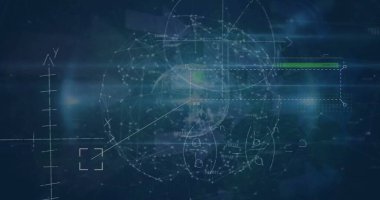 Karanlık arkaplan üzerinde bağlantı ve veri işleme ağının resmi. Küresel finans, iş, bağlantılar, hesaplama ve veri işleme kavramı dijital olarak oluşturuldu.