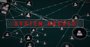 Sistemin görüntüsü simgelerle bağlantı ağı üzerinden metne girdi. Küresel iş ve dijital arayüz kavramı dijital olarak oluşturulmuş görüntü.