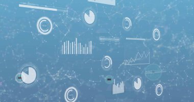 Şekiller ve veri işleme üzerine 6 G metin ve diyagram resmi. Küresel teknoloji ve dijital arayüz konsepti dijital olarak oluşturuldu.