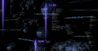 Siyah arkaplan üzerinde oklar olan finansal veri işleme resmi. Küresel finans, iş, bağlantılar, hesaplama ve veri işleme kavramı dijital olarak oluşturuldu.