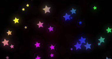 Image of colourful stars on black background. Shapes, colours, pattern and background concept digitally generated image. clipart